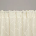 Diamond Sheer Window Curtain Panel Only 1 Pc Panel Ivory Polyester