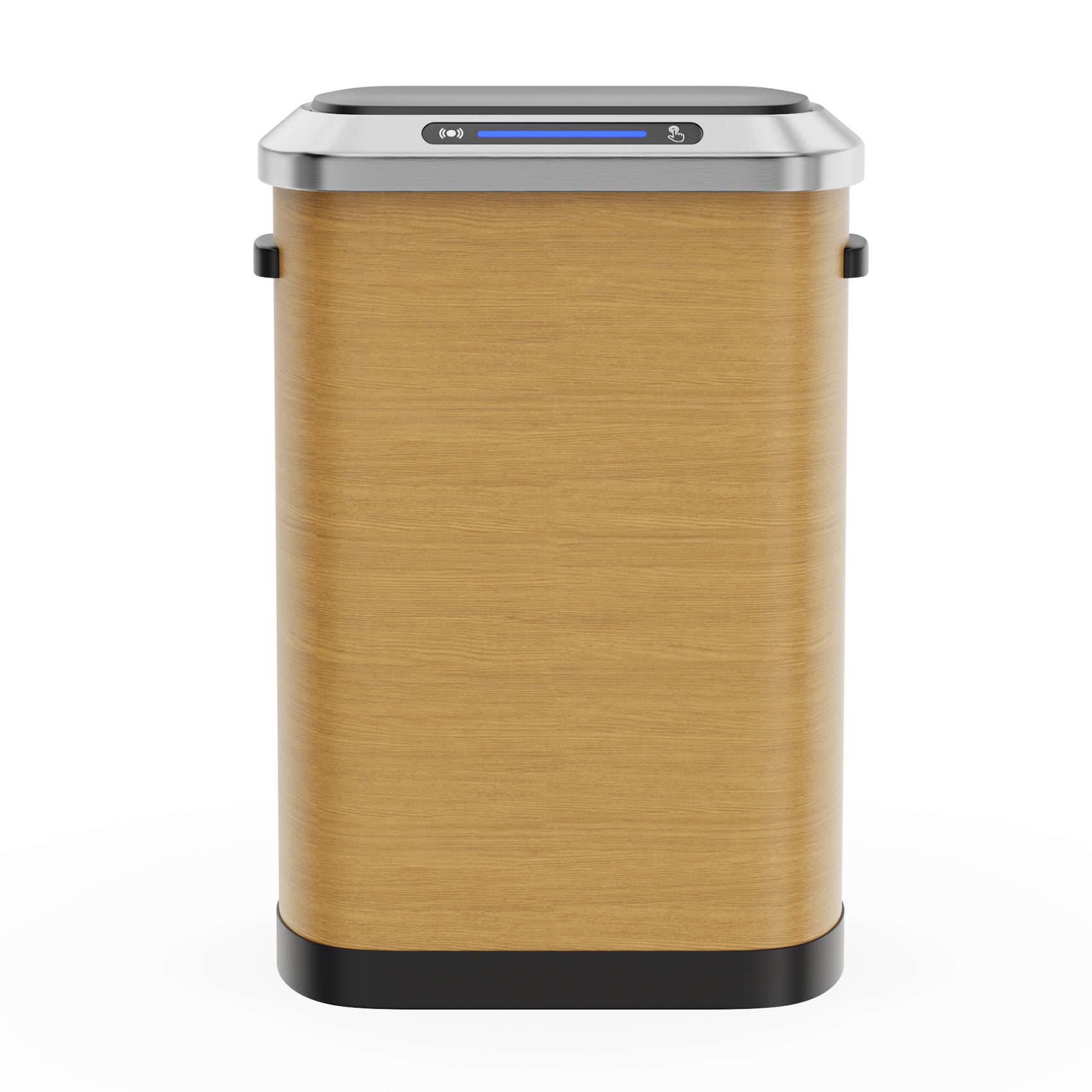 50L Smart Automatic Trash Cans Full Intelligent Sensor Wood Wood Steel