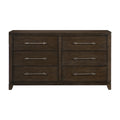 Contemporary Style Bedroom 1Pc Dresser Of 6 Drawers Dark Brown Finish Wooden Furniture Modern Look Dark Brown Bedroom Contemporary,Modern Wood