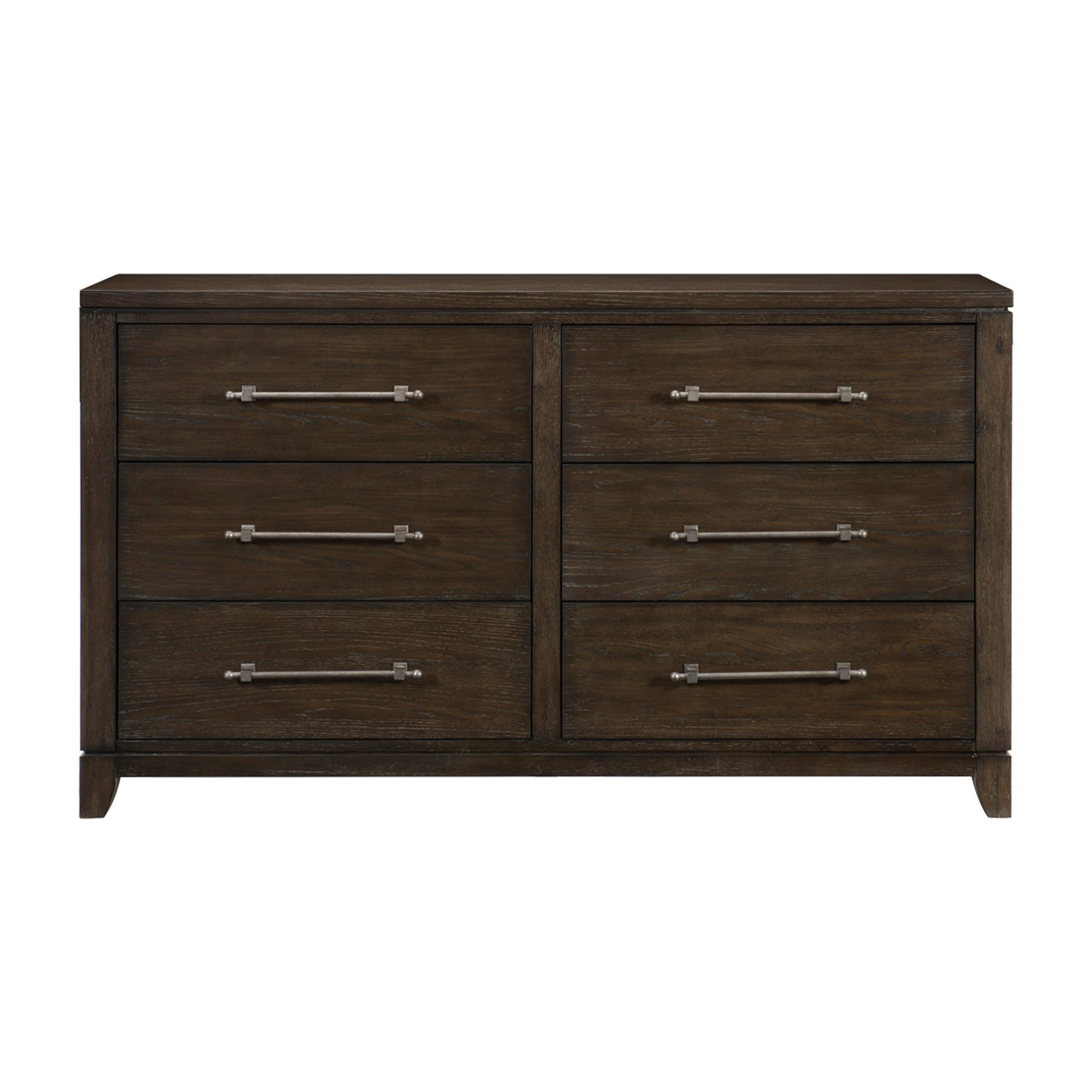 Contemporary Style Bedroom 1Pc Dresser Of 6 Drawers Dark Brown Finish Wooden Furniture Modern Look Dark Brown Bedroom Contemporary,Modern Wood