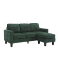 Velvet Sectional Couchl Shaped Sofa With Ottoman For Small Apartment Emerald Velvet 3 Seat