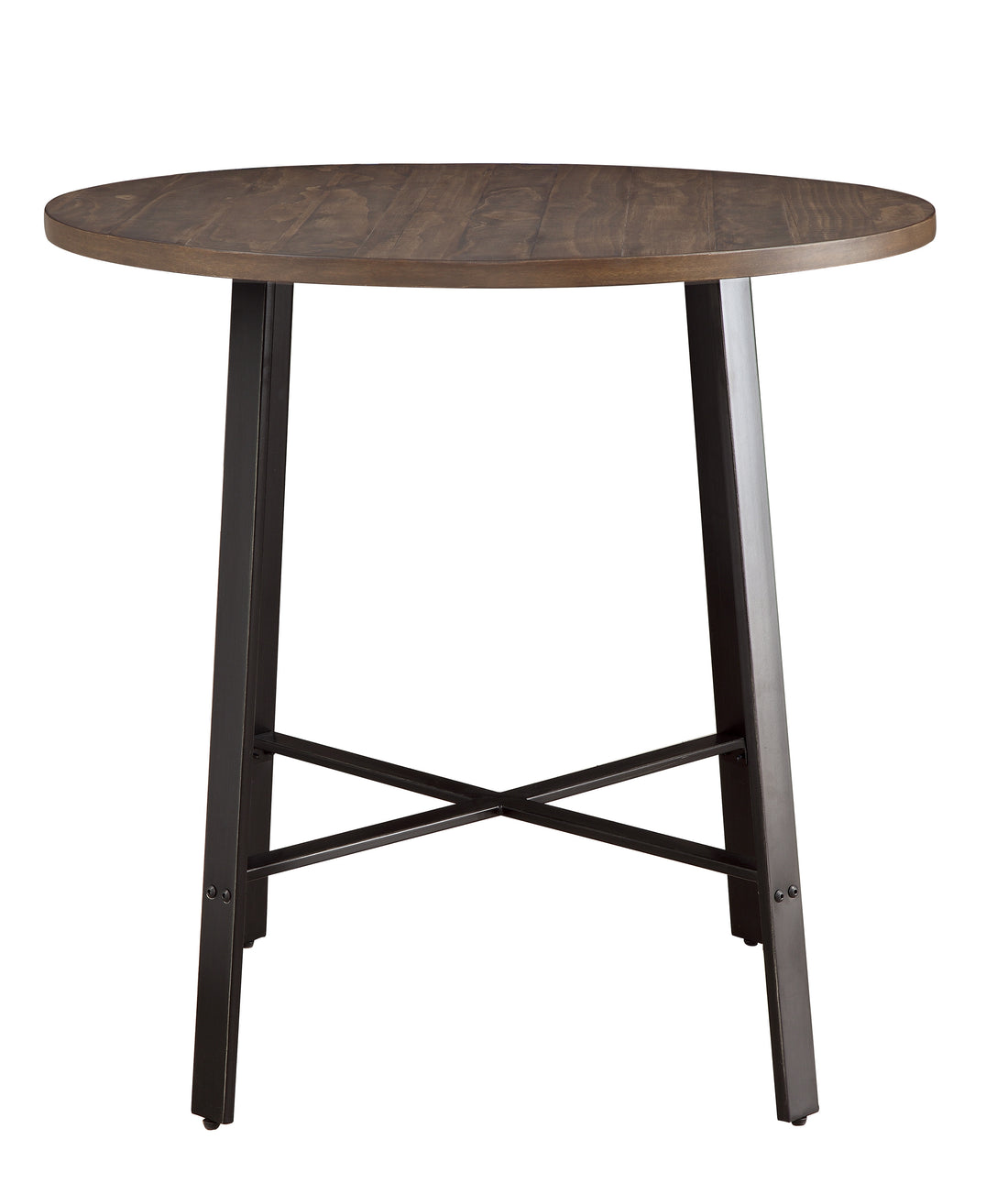 1Pc Round Counter Height Table Gray Metal Finish Rustic Industrial Style Furniture Brown,Gray Seats 4 Industrial,Rustic Rectangular Metal
