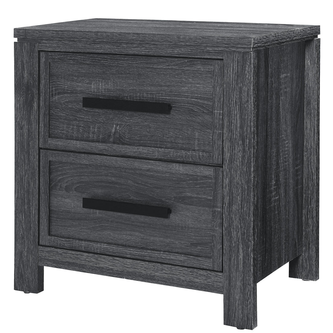 Aya Dark Grey Nightstand Dark Gray Solid Wood Mdf