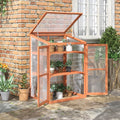 Outsunny Wooden Cold Frame Small Mini Greenhouse Cabinet For Outdoor And Indoor, 30