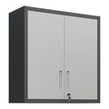 Metal Wall Mounted Tool Storage Cabinet With Locking Door And 1 Shelf 1 Opened Drawer For Garage Warehouse,Office,Assembly Required Black Gray Modern Metal