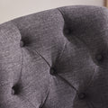 Upholstered Swivel Desk Chair, Armless Home Office Chair, Chenille Fabric Adjustable Height Computer Chair With Wheels For Study ,Grey Caster Solid Gray Office Handle Birch Wing Back Adjustable