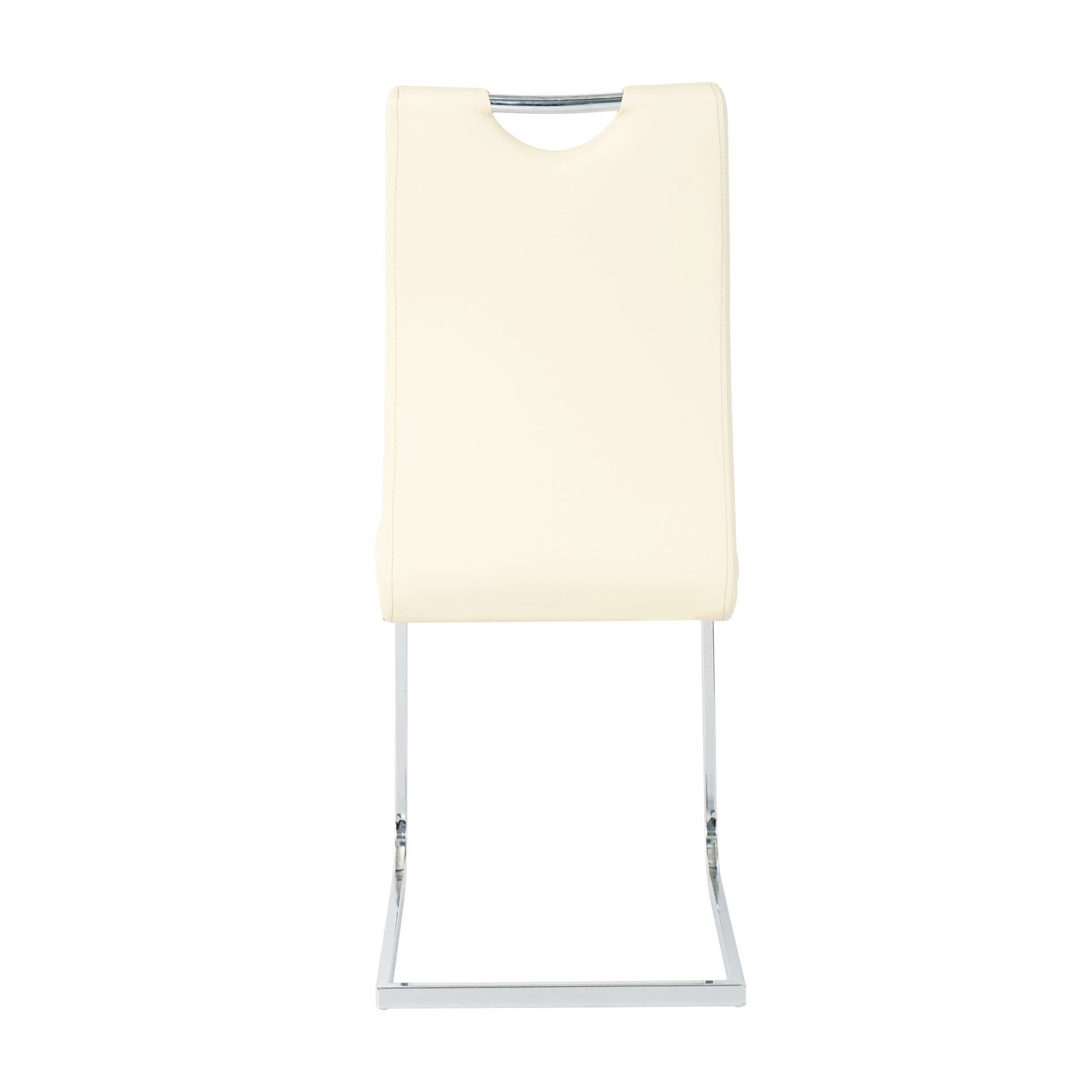 Modern Simple Rectangular Glass Dining Table, Solid Tempered Glass Tabletop, Electroplated Table Legs, Light Yellow Pu Dining Chair Set, Suitable For Restaurant Kitchen Use Set Of 7 Upholstered Chair Glass Light Yellow Seats 6 Metal Rectangular Dining