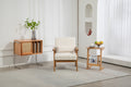 Leisure Chair With Solid Wood Armrest And Feet, Leisure Chair, Wood Frame, Velvet, L, Solid Rubber Wood Legs, Mid Century Modern Accent Chair, For Living Room Bedroom Studio Chair Beige Corduroy
