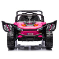 24V Kids Ride On Utv,Electric Toy For Kids W Parents Remote Control,Four Wheel Suspension,Low Start,Adjustable Speed,Multimedia Player,Early Education,Bluetooth,Rear Storage Space For Kids Aged 3 . Pink 50 99 Lbs Polypropylene