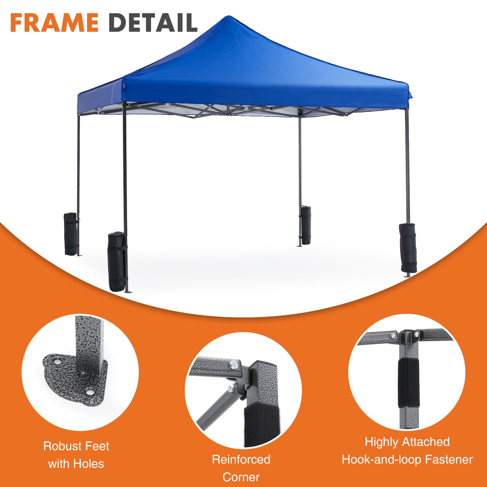 10 X 10Ft Pop Up Canopy Tent Easy Setup Outdoor Shade Instant Portable Sun Shelter Canopy Tent For Parties Camping Beach,Blue Blue Pe Rattan Iron Waterproof Fabric