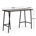 Console Table Brown Metal & Wood