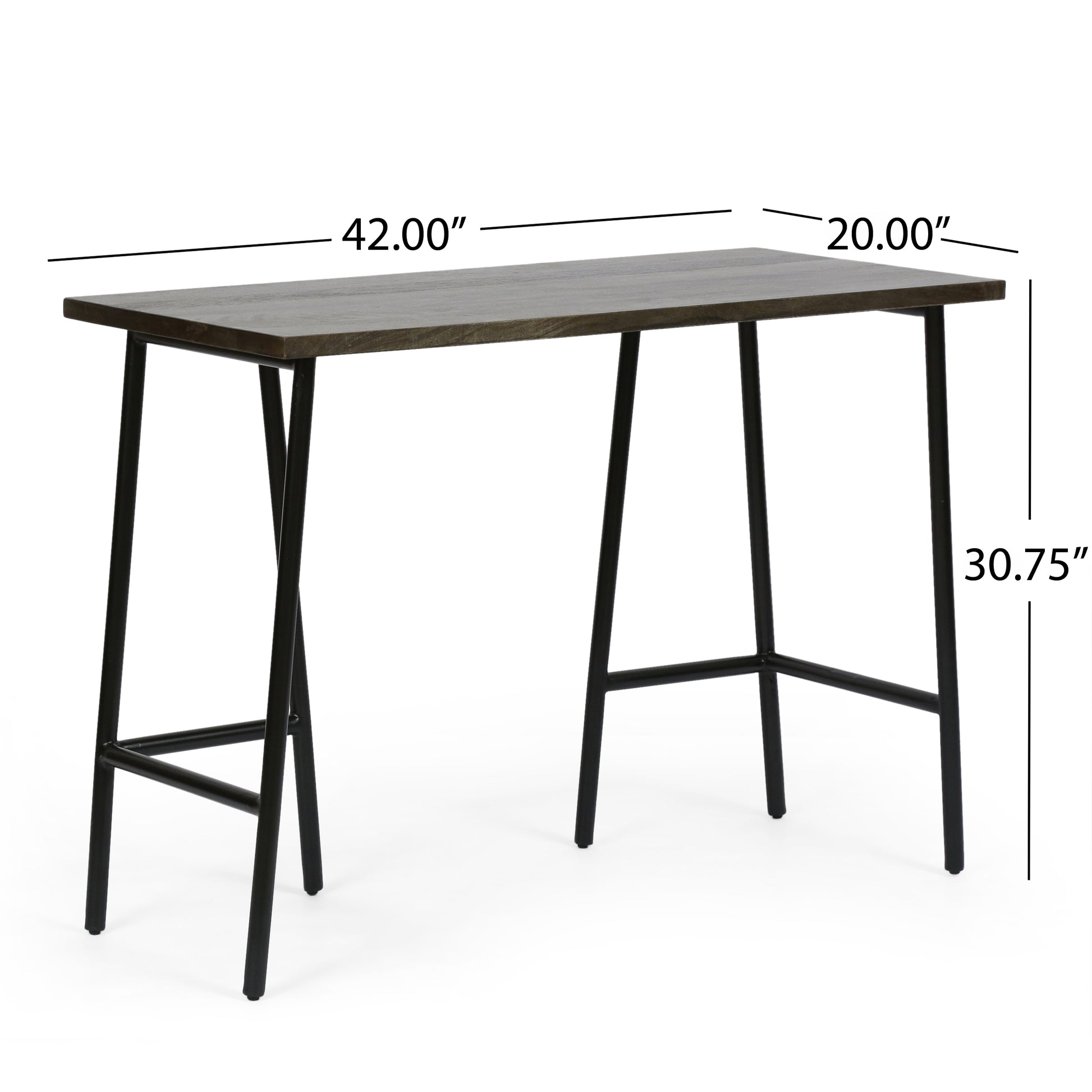 Console Table Brown Metal & Wood