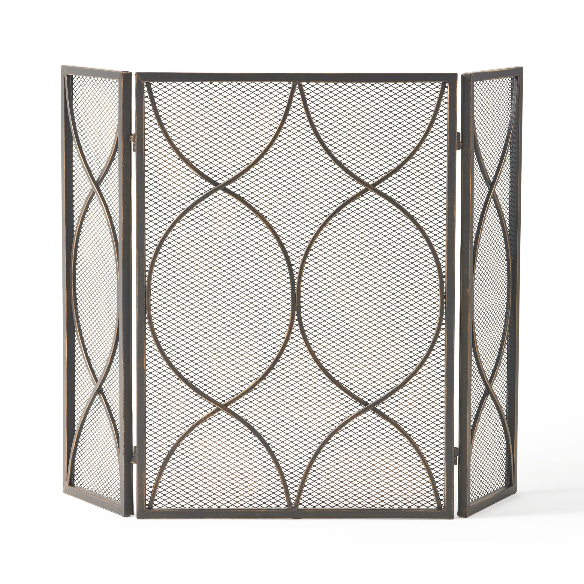 Fire Screen Black Gold Iron