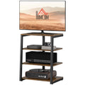 Homcom Tv Stand For 28 Inch Tvs, Entertainment Center With Adjustable Shelves And Extension Lead Holder, Small Tv Table With Storage For Living Room, Rustic Brown Rustic Brown 39 Inches Or Less Particle Board