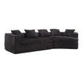 Coolmore Boucle Sofa 3 Seater For Living Room Oversized Comfy Sofa Unique Double Seat And Corner Construction For Apartment, Office Left Hand Facing Black Black Primary Living Space Foam Boucle 3