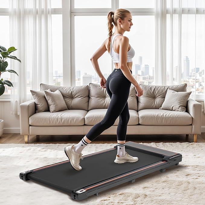 Walking Pad Under Desk Treadmill 3 In 1 Portable Folding Walking Jogging Running Machine With Remote Control & Led Display For Home Office, Larger Running Area, Quiet For Fitness In Small Spaces