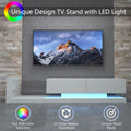 Tv Console With Storage Cabinets, Full Rgb Color 31 Modes Changing Lights Remote Rgb Led Tv Stand, Modern Entertainment Center White For 75 Inches Tv White Primary Living Space 75 Inches 70 79 Inches Modern 75 Inches Particle Board