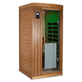 Low Emf One Person Far Infrared Red Cedar Deluxe Indoor Sauna Room Bean Paste Red Metal & Wood,Wood Glass