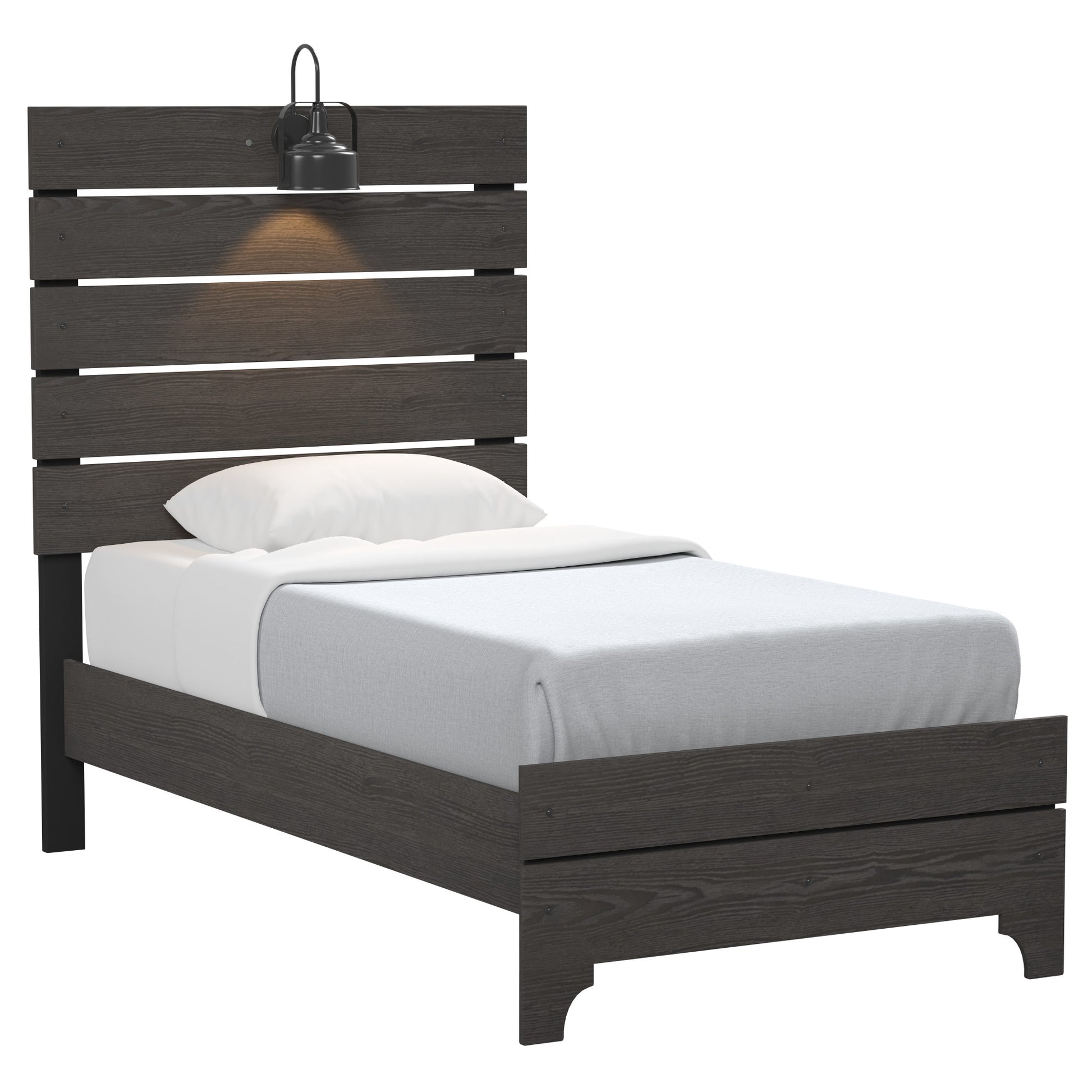 Junipe Brown Twin Bed With Lights Twin Brown Engineered Wood