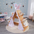 Book Nook Tent With Shelves Brown Mdf Wood