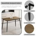 Modern Minimalist Wood Grain Tabletop Dining Table, Stylish Dining Table, Kitchen Dining Table, Sturdy And Durable, Easy To Assemble, Black Metal Leg Design, Suitable For 4 6 People, Suitable For