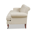 Alana Lawson Three Cushion Tightback Sofa, Light Beige Linen Beige Foam Linen 3 Seat