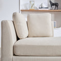 77.95'' Wide Modern Double Sided Upholstered Chaise Lounge Indoor,Chenille Fabric Sleeper Sofa Couch With 4 Throw Pillows, Daybed With Rubberwood Legs For Living Room, Bedroom, Apartment,Beige Beige
