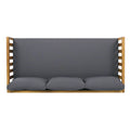 Claremont 3 Seater Daybed Dark Gray Teak Wood Waterproof Fabric