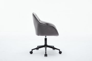 Elegent Velvet Office Chair With Wheels, Makeup Vanity Chair Height Adjustable For Teens Women Girls, Comfy Swivel Modern Leisure Armchair For Home Office, Bedroom, Study And Vanity. Gray Gray Primary Living Space Luxury,Modern Foam Iron