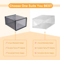 Storage Shoe Box Foldable Clear Sneaker Display Box Stackable Storage Bins Shoe Container Organizer 6 Pack Black Black Polypropylene