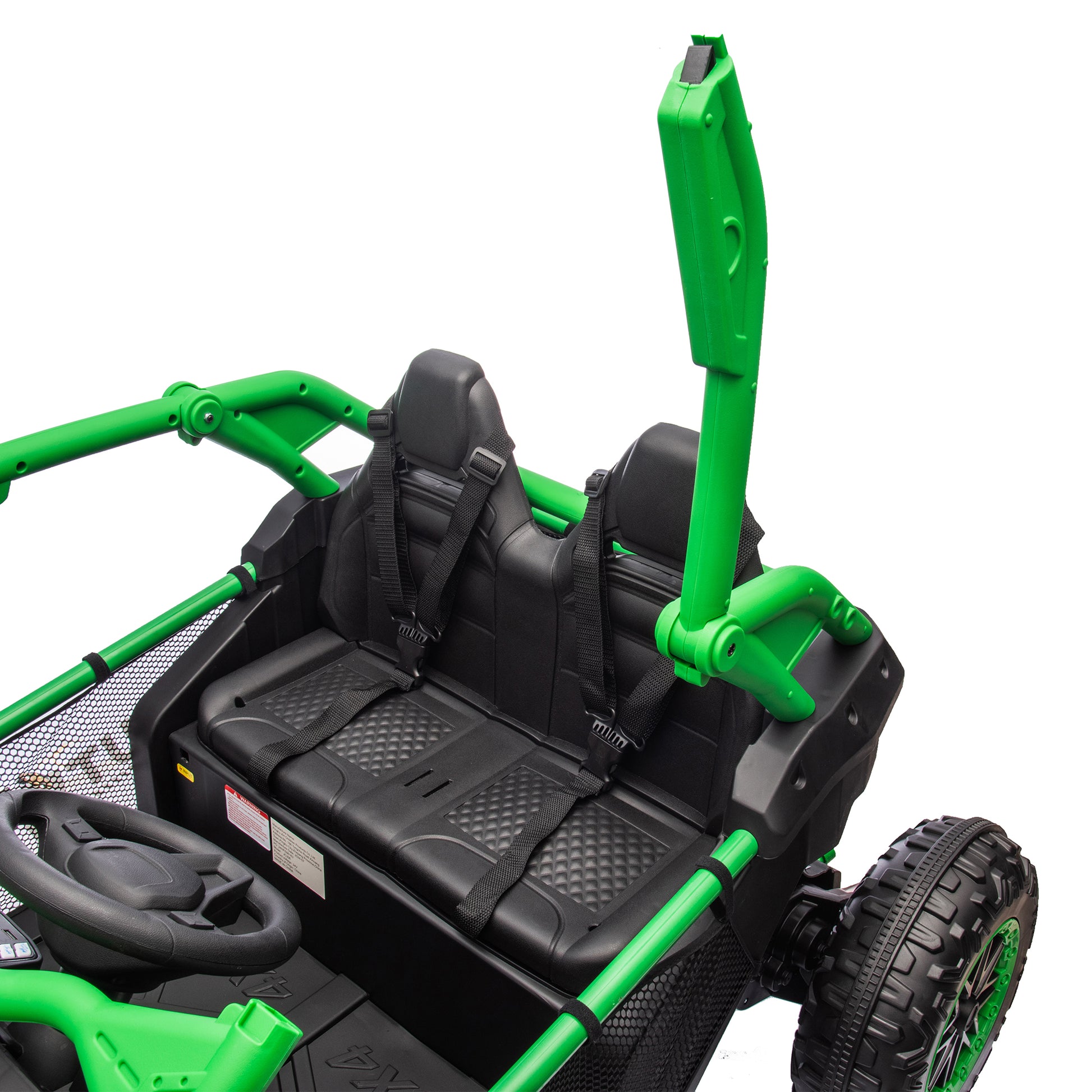 24V Two Seater Kids Ride On Utv W Parents Control,20In Seat Width,400W Super High Power,Four Wheel Suspension,Bluetooth,Mp3,Usb,Led Light,Horn,Rear Storage Space,Speeds 3.73 4.97Mph For Kids Aged 3 . Green 100 149 Lbs Polypropylene