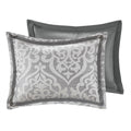 8 Piece Jacquard Comforter Set Silver Silver Cal King California King Silver Silver Polyester