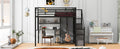 Full Size Metal Loft Bed With Wardrobe, Desk, Storage Shelves, Black Expected Arrival Time: 10.3 Box Spring Not Required Full Black Metal Mdf Metal