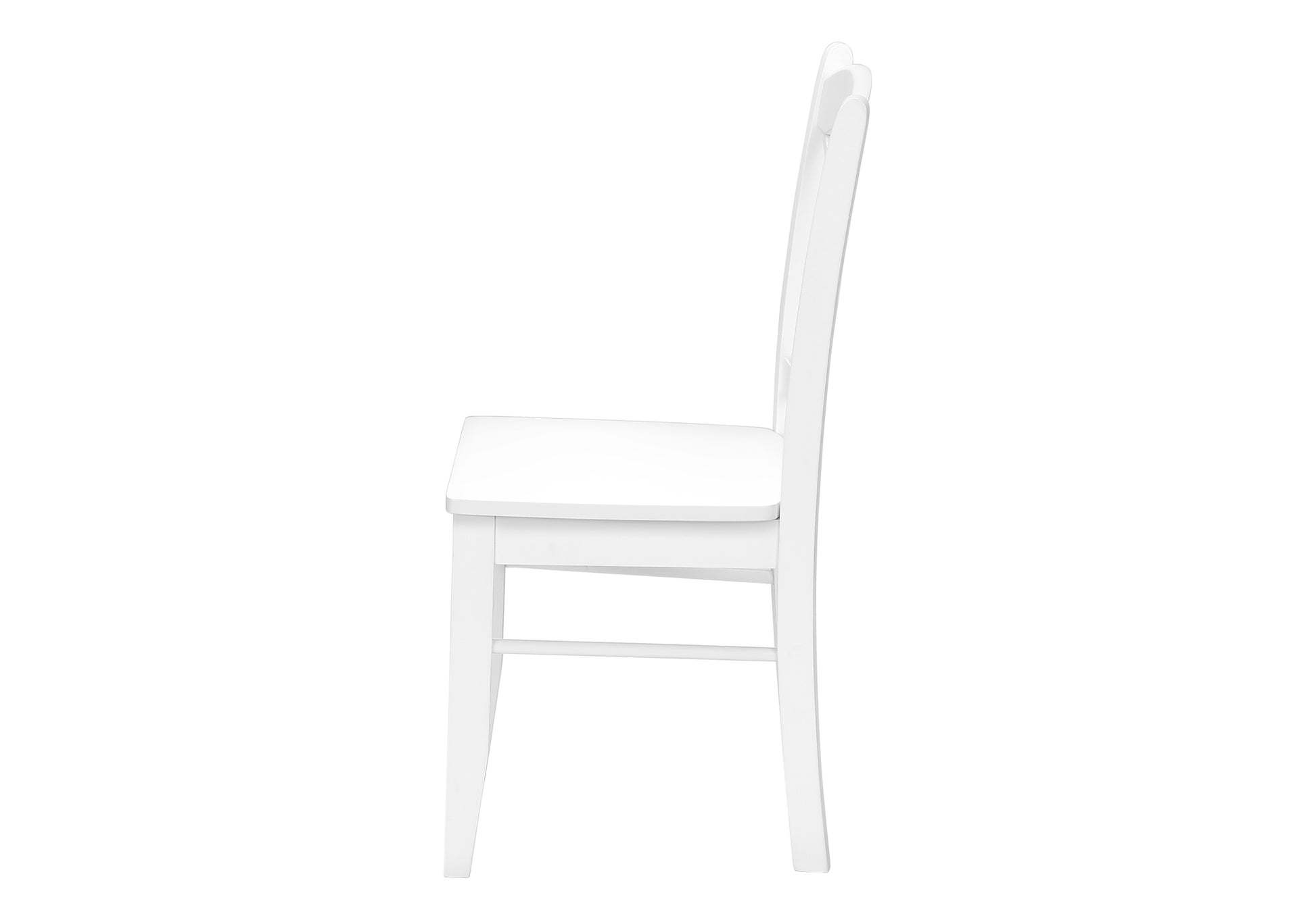 Dining Chair, Set Of 2, Side, Kitchen, Dining Room, White, Wood Legs, Transitional White Solid Wood