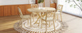 Mid Century 5 Piece Extendable Round Dining Table Set With 15.7