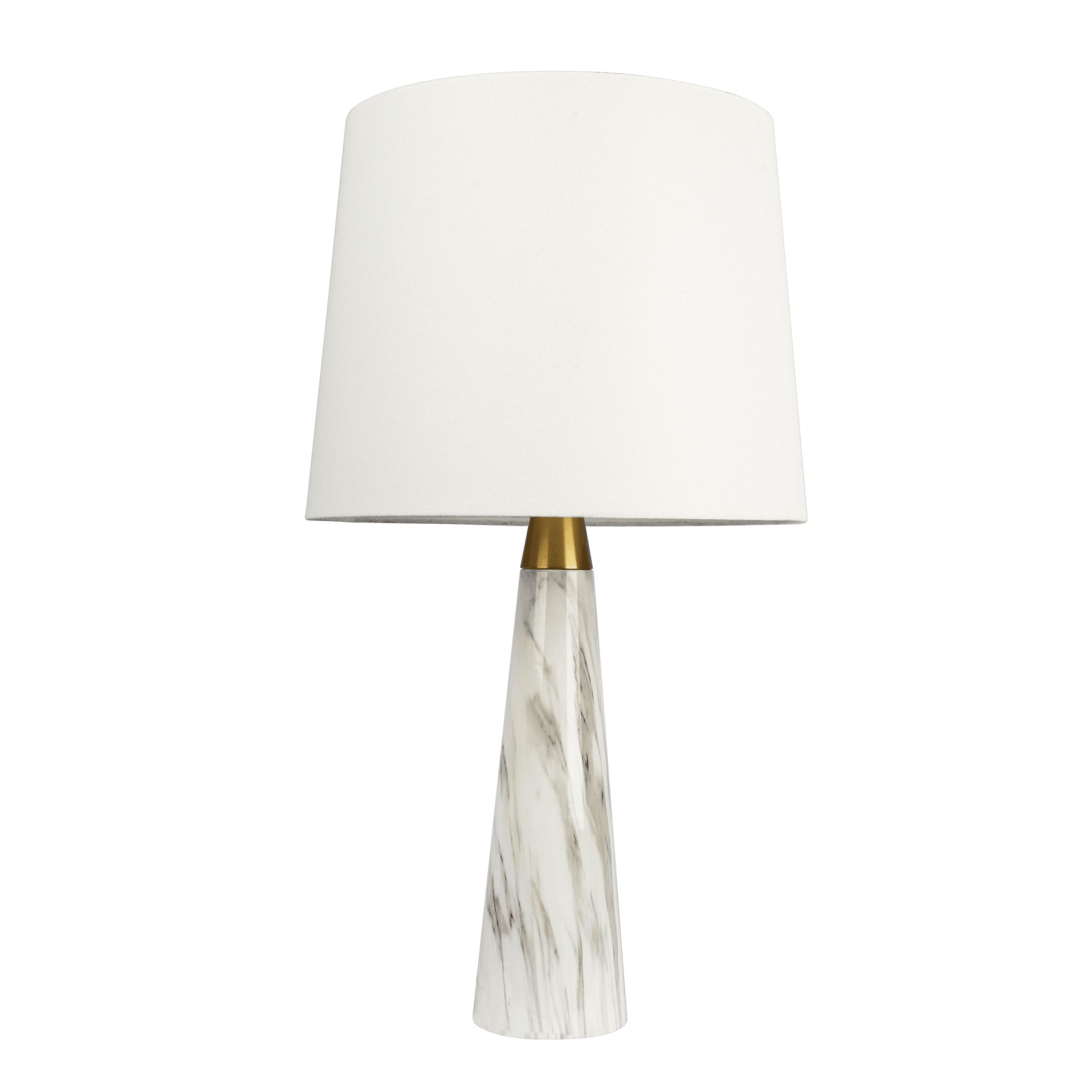 Enclave Hydro Black Table Lamp With On Off Switch Faux Marble Base Fabric Shade Gold,White,White Marble Table&Floor Lamps Brass,Fabric,Faux Marble