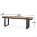 Outdoor Dining Bench, Gray Natural Natural Grey Wood