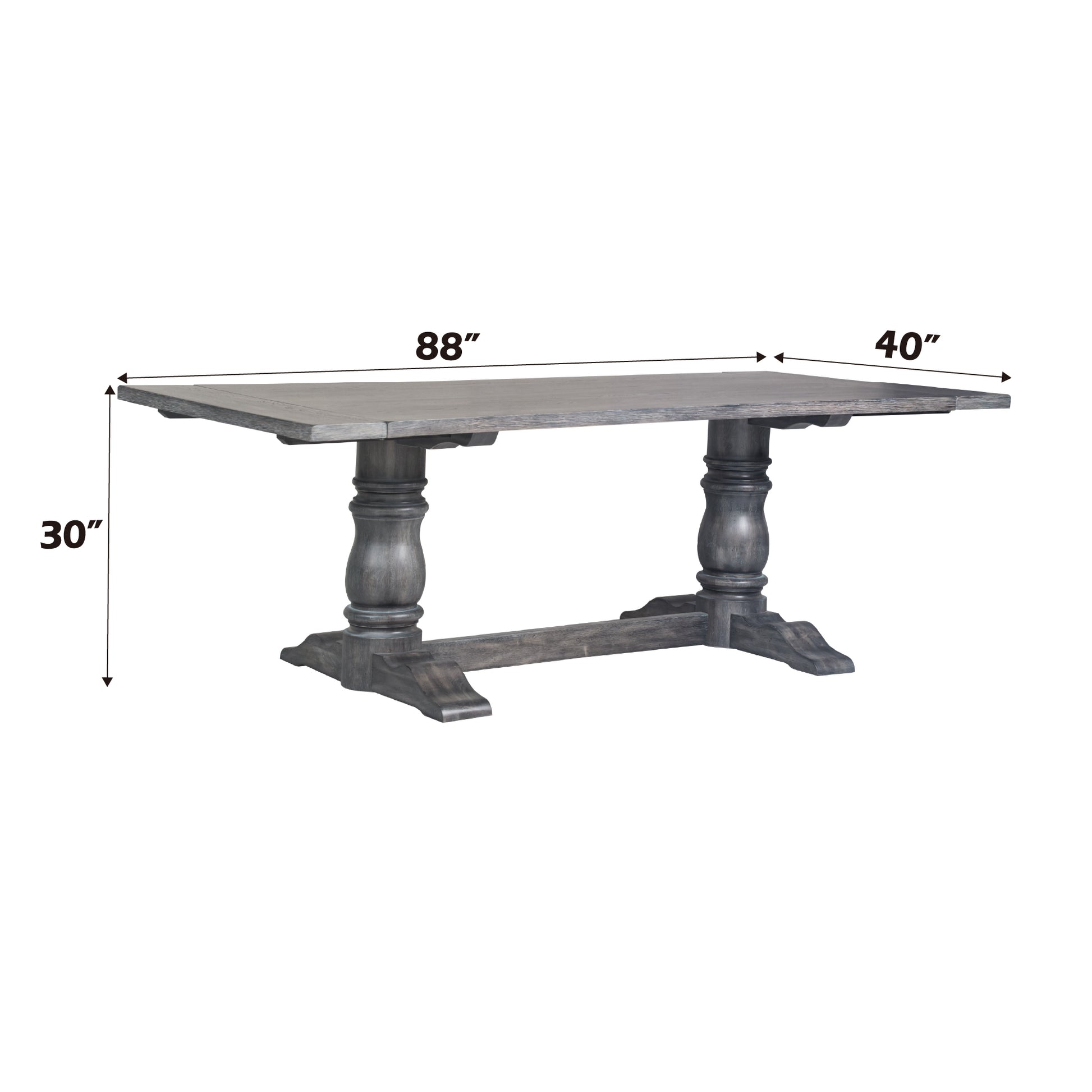 Leventis Weathered Gray Finish Dining Table Gray Synthetic Wood