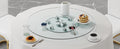 Double Layer Rotatable Round Glass.The Rotatable Design Makes It More Convenient To Retrieve And Place Items.The Upper Glass Has A Diameter Of 30.3 Inches, While The Lower Glass15 Inches. Transparent Glass
