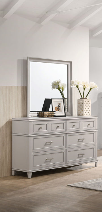 Gray 6 Drawer Dresser Gray Solid Wood Mdf