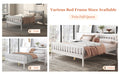 Queen Bed Frames With Headboard, Solid Wooden Platform Bed With Corner, Modern Low Profile Bed Frame, No Box Spring Needed, Grey Queen Grey Wood