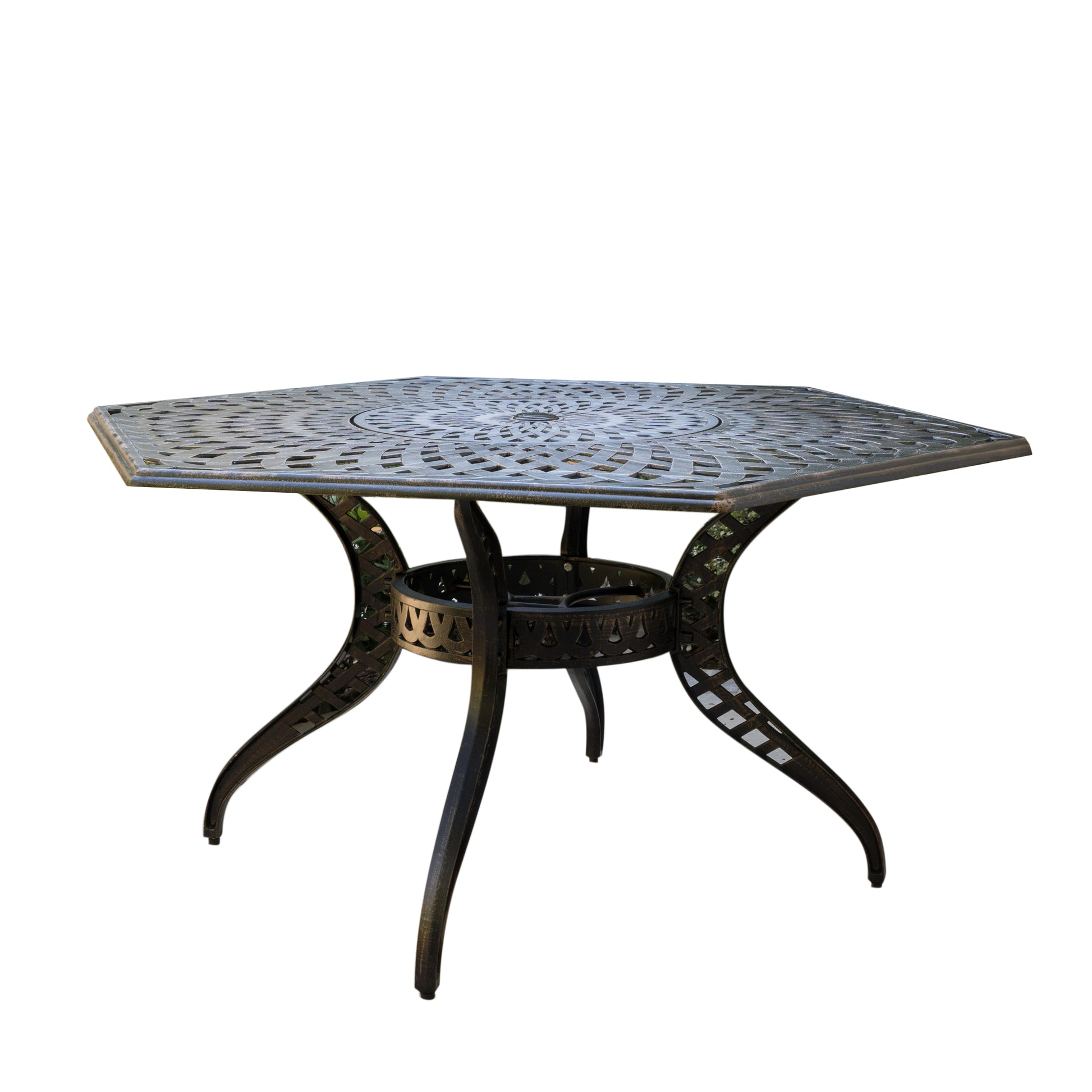 Cayman Arch Ii Mesh Hex Table Black Aluminium