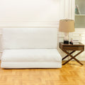 Large Folding Matress Sofa Bean Bag Bed, Foam Filling Folding Matress Sofa, Includes Removable And Machine Washable Cover, Soft Premium Faux Fur White Primary Living Space Soft Casual,Modern Foam Velvet 2 Seat