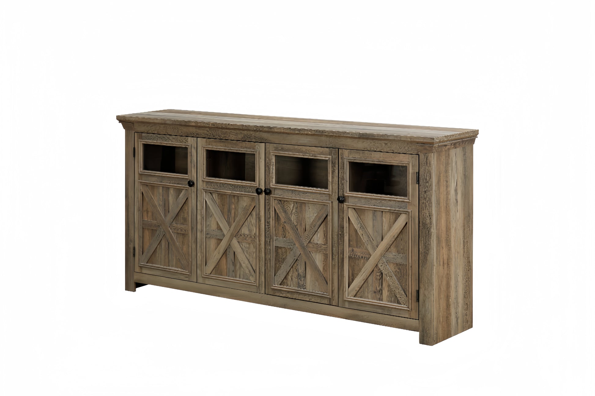 Farmhouse Sideboard Buffet Cabinet With Storage With 4 Doors, Kitchen Storage Cabinet, Coffee Bar Cabinet With Adjustable Shelf For Kitchen, Living Room, L68.35''*W15.35"*H34.65",Gray Wash Gray Wash