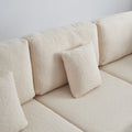 Luxury Modern U Shaped Sectional Sofa Couch, Large Modular Sherpa Fabric Couch For Living Room, High Density Foam, Comfortable, Easy Assembly, Perfect For Families And Entertaining Guests Beige Medium Soft Foam Sherpa 5 Seat