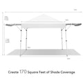 17 X 10 Feet Foldable Pop Up Canopy With Adjustable Dual Awnings White Oxford Fabric