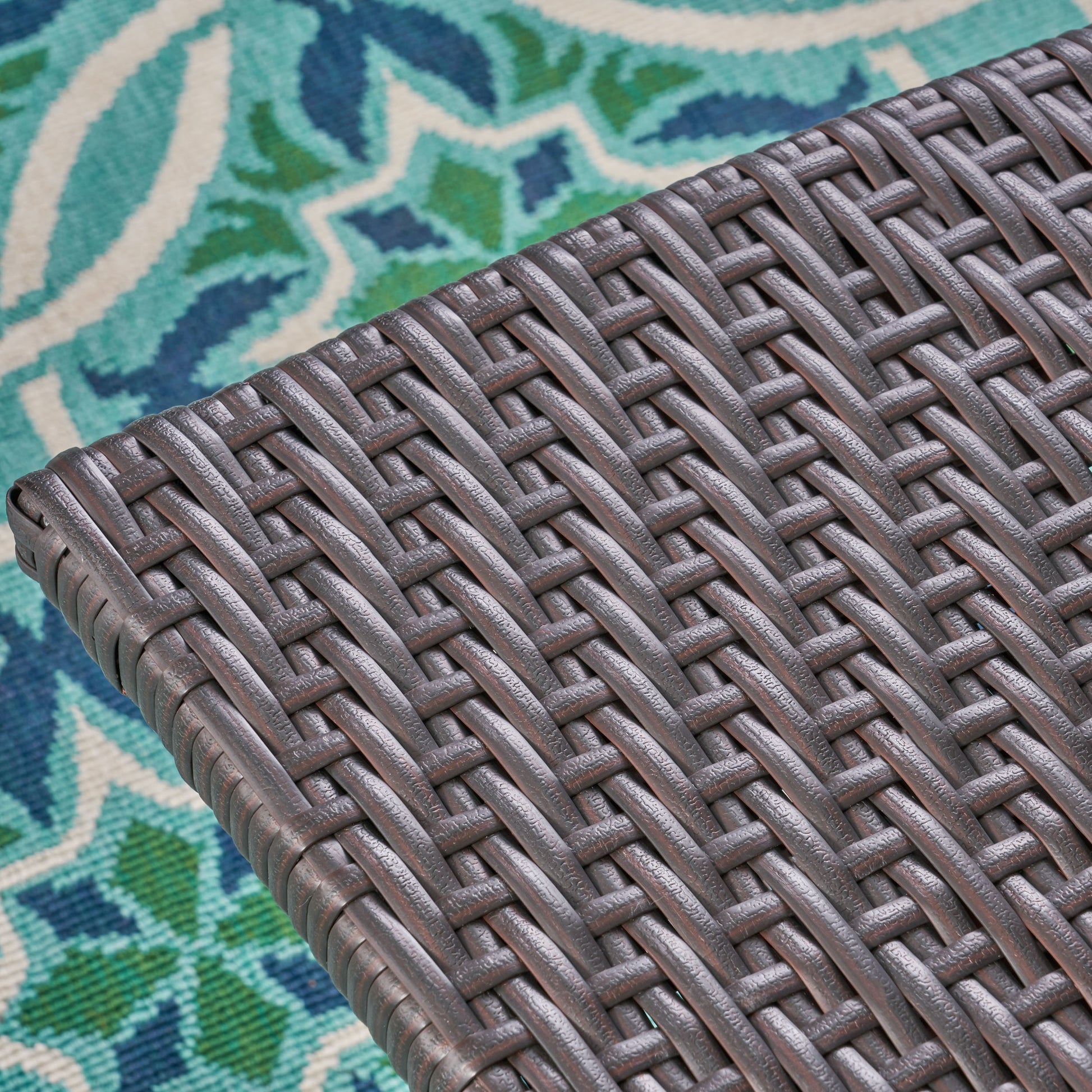 El Paso Folding Chair Brown Multi Pe Rattan Iron