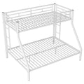 Twin Xl Over Queen Metal Bunk Bed With Ladder And Guardrails, White Expected Arrival Time: 9.7 Box Spring Not Required Twin Xl White Metal Metal