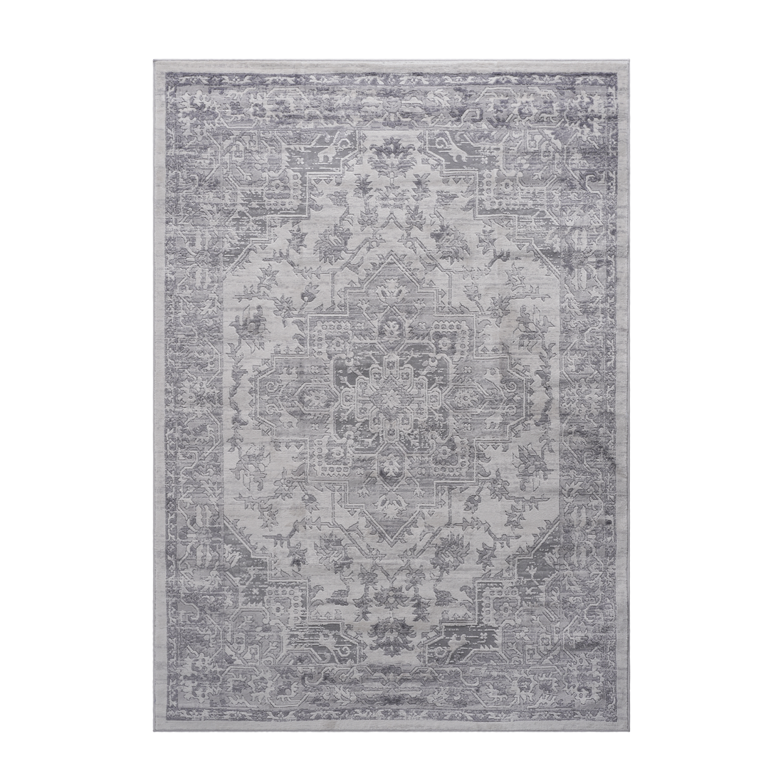 8X10 Silver Oriental Non Shedding Living Room Bedroom Dining Home Office Stylish And Stain Resistant Area Rug Silver Polyester