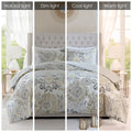 3 Piece Cotton Floral Printed Reversible Duvet Cover Set King Multicolor Polyester